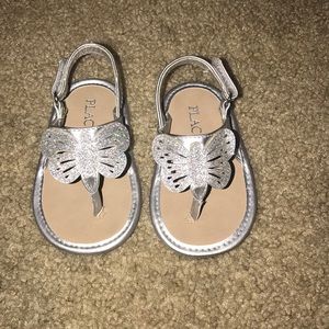 Silver butterfly sandals
